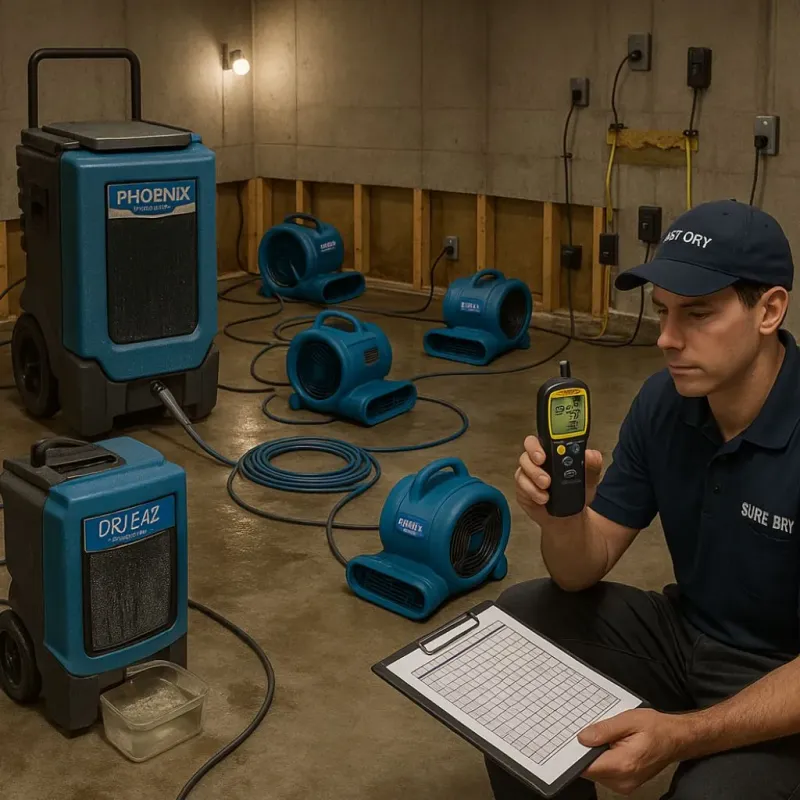 Structural Drying and Dehumidification process in Wrightsville, GA